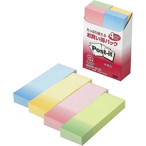 【10個セット】 3M Post-it ポストイット お買い得パック ふせん 3M-500RP-BGKX10 (倉庫AN)の通販は 5,582円