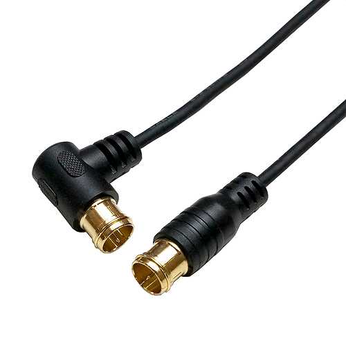 【5個セット】 HORIC 極細アンテナケーブル 10m ブラック 両側F型差込式コネクタ L字/ストレートタイプ HAT100-114LPBKX5 (倉庫AN)の通販は