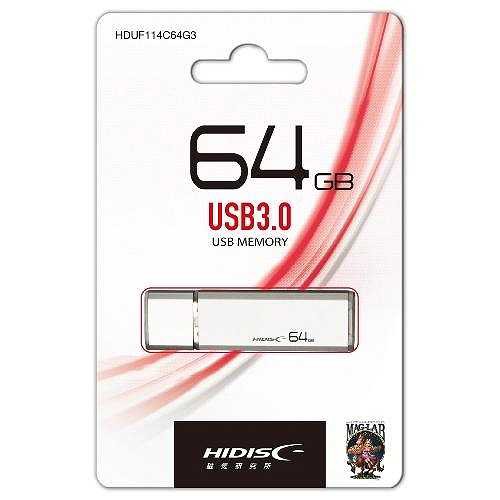 【5個セット】 HIDISC USB 3.0 フラッシュドライブ 64GB シルバー キャップ式 HDUF114C64G3X5 (倉庫AN)