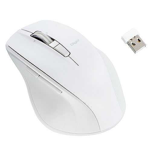 ナカバヤシ 高速スクロールホイール搭載 神速シリーズ 無線静音5ボタンBlueLEDマウス ホワイト MUS-RKF164NW (倉庫AN)の通販は