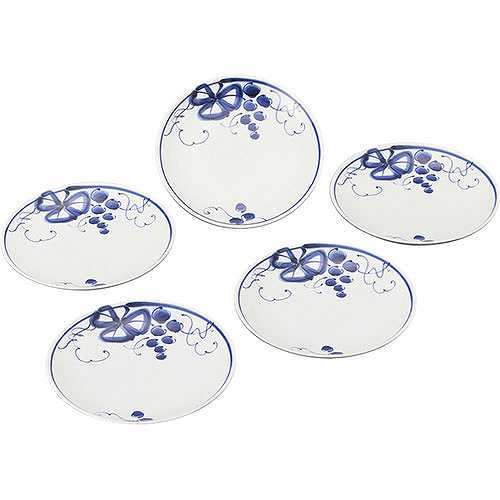 波佐見焼 古染青磁ぶどう絵 和皿5客揃 B9141080 (倉庫AN)の通販は 7,700円