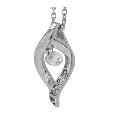 Pure ネックレス ペンダント レディース アクセサリー ストーン キュービック ジルコニア スイング シルバー ドロップ psp-202 (倉庫AN)の通販は 7,476円