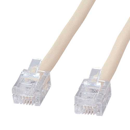サンワサプライ シールド付ツイストモジュラーケーブル アイボリー 15m TEL-ST-15N2 (倉庫AN)の通販は