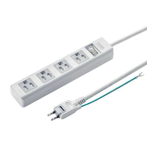 サンワサプライ 3P 4個口オートシャッター付き電源タップ 一括集中スイッチ マグネット付き 2.5m TAP-SH3425MGSW (倉庫AN)の通販は