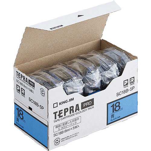 キングジム テプラPROテープエコノパック 5個入 18mm青 SC18B-5P (倉庫AN)の通販はその他日用品・文房具・手芸用品