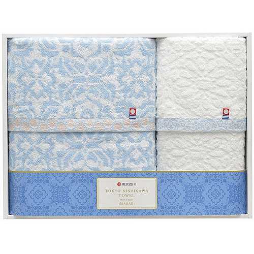 西川 今治製バスタオル&フェイスタオル B9111090 (倉庫AN)の通販は
