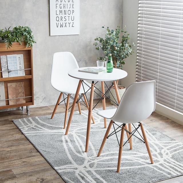 Ｅａｍｅｓ（イームズ）　ダイニング３点セット　ダイニング　ダイニングセット　ダイニングチェアー　チェアー　ダイニングテーブル　円形　レトロ　ダウェルレッグ　イームズ　Ｅａｍｅｓ　モダン　送料無料　おしゃれ　ＥＣＯＲＯ　ホワイト　ナチュラル　シンプル　北欧_2