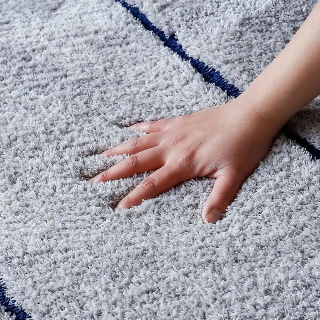 Ｒｕｎｏｎ（ルノン）　幾何学柄ラグマット　１４０ｃｍ　×　２００ｃｍ　ラグ　ラグマット　カットパイル　ループパイル　カーペット　厚手　送料無料　おしゃれ　幾何学　ブルー　ブラウン　ナチュラル　シンプル　北欧　レトロ　西海岸　ミッドセンチュリー_5