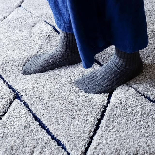 Ｒｕｎｏｎ（ルノン）　幾何学柄ラグマット　１４０ｃｍ　×　２００ｃｍ　ラグ　ラグマット　カットパイル　ループパイル　カーペット　厚手　送料無料　おしゃれ　幾何学　ブルー　ブラウン　ナチュラル　シンプル　北欧　レトロ　西海岸　ミッドセンチュリー_6