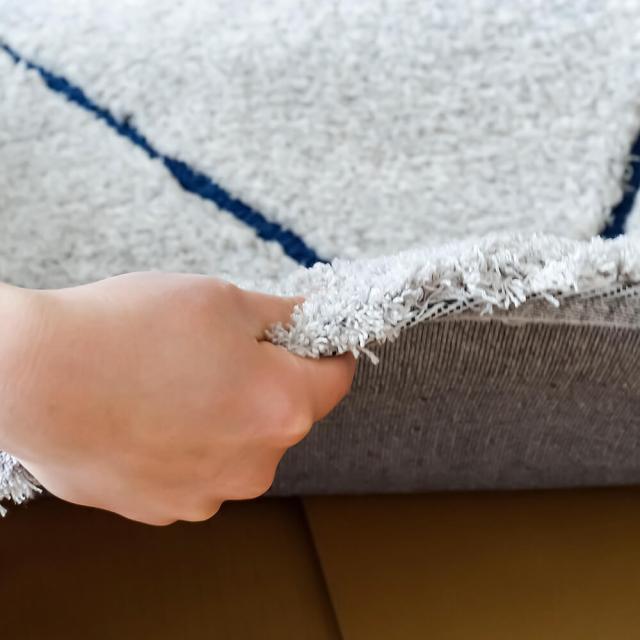 Ｒｕｎｏｎ（ルノン）　幾何学柄ラグマット　１４０ｃｍ　×　２００ｃｍ　ラグ　ラグマット　カットパイル　ループパイル　カーペット　厚手　送料無料　おしゃれ　幾何学　ブルー　ブラウン　ナチュラル　シンプル　北欧　レトロ　西海岸　ミッドセンチュリー_8