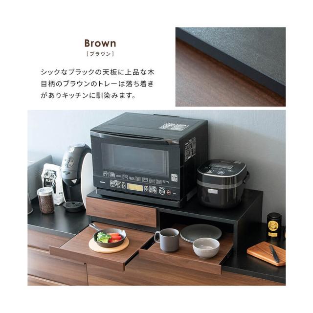 スライドトレー　レンジ下トレー　スライド　スライドテーブル　引き出し　レンジ置き　キッチン小物収納　キッチン　収納食器棚_16