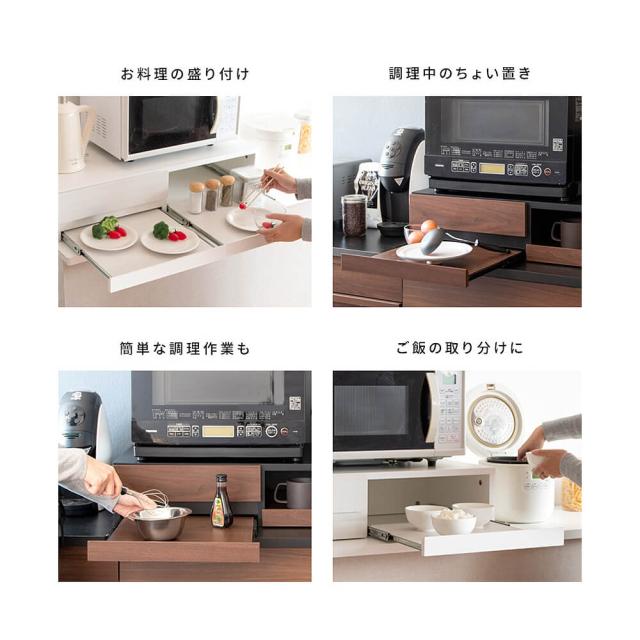 スライドトレー　レンジ下トレー　スライド　スライドテーブル　引き出し　レンジ置き　キッチン小物収納　キッチン　収納食器棚_4