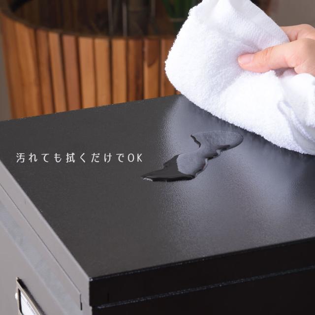 Ｒａｌｄ（ラルド）２段ダストボックス　スチールロッカー風　ダストボックス　ごみ箱　２連　２段　シェルフ　扉付き　キャスター付き_16