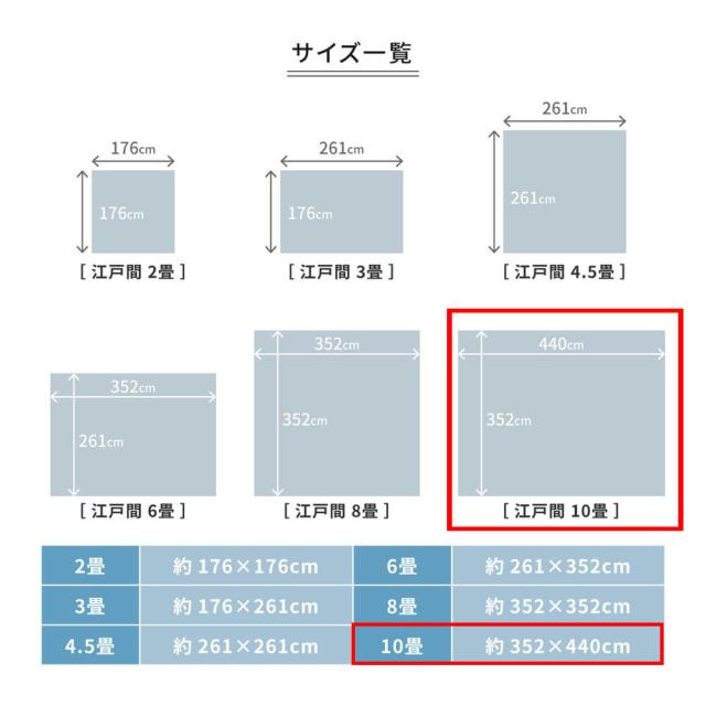 Ｐｏａｉ（ポーアイ）　日本製平織敷き詰めカーペット　江戸間１０帖タイプ　日本製　敷き詰めカーペット　江戸間１０畳_15