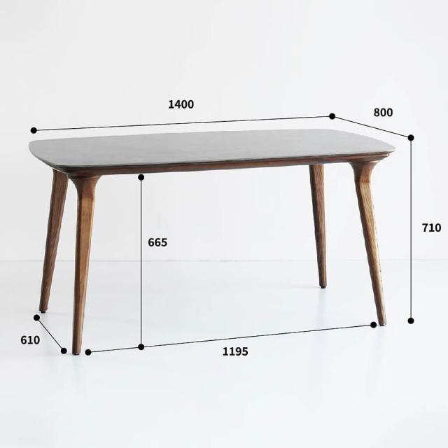 ダイニングテーブル　幅１４０ｃｍ　セラミック　ダイニングテーブル　グレー　ブラック　木製　幅１４０ｃｍ