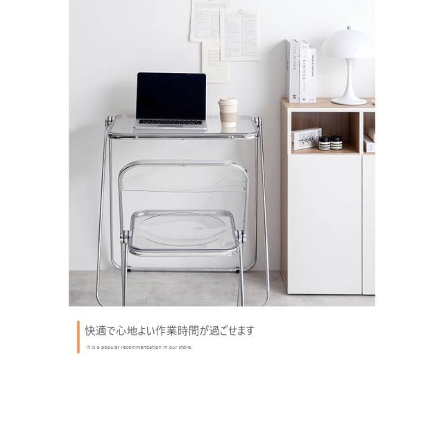 デスク テーブル クリアテーブル 透明 折りたたみ 折り畳み 韓国