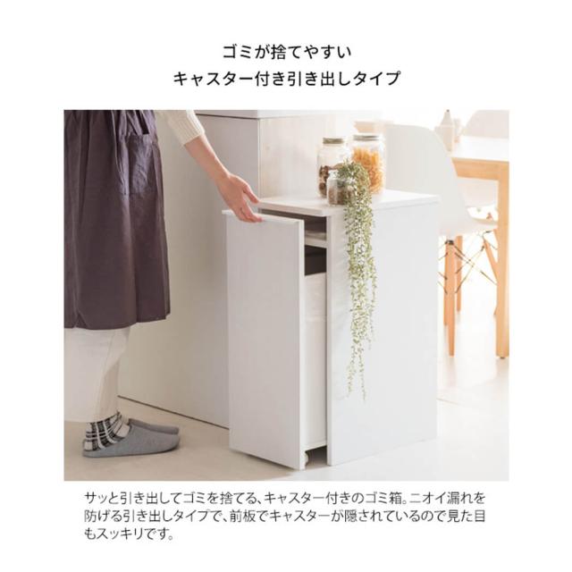 引出しダストボックス　ゴミ箱　４５リットル　４５Ｌ　ふた付き　塵箱　スリム　幅３０ｃｍ　ダストボックス_6