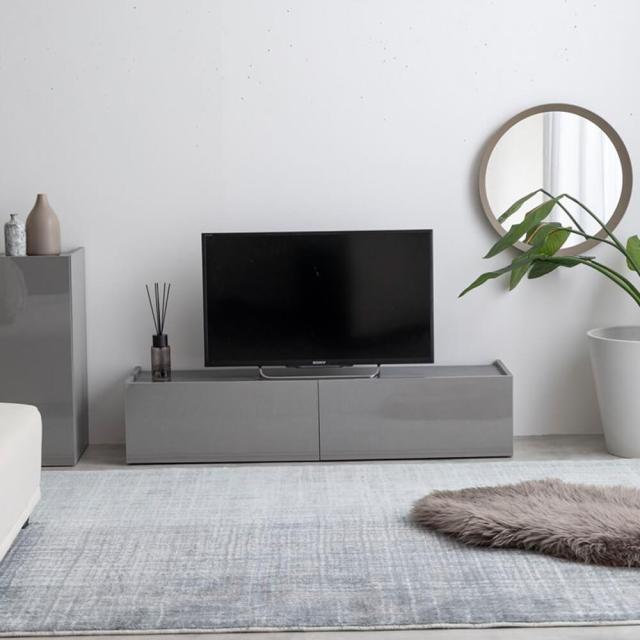 テレビボード　テレビ台　ローボード　扉収納　ｔｖ　スリム　鏡面　石目調　リビング　モダン　白　幅１２０　フラット　ストーン　脚付_4