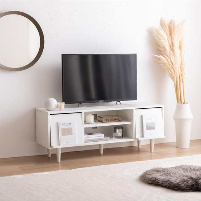 フラップ扉付テレビボード　テレビ台　テレビボード　ＴＶ台　ローボード　フラップ扉　収納　コンパクト　大人かわいい　省スペースの通販は