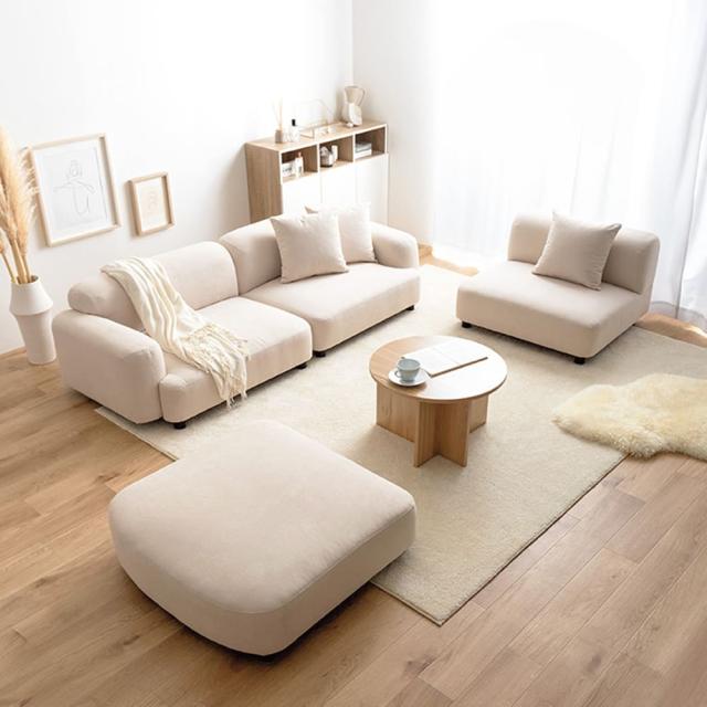 カウチソファ　ソファ　カウチソファ　フロア　４点セット　ロー　ファブリック　大人かわいい　低め　４Ｐ　四人用　クッション付き_4