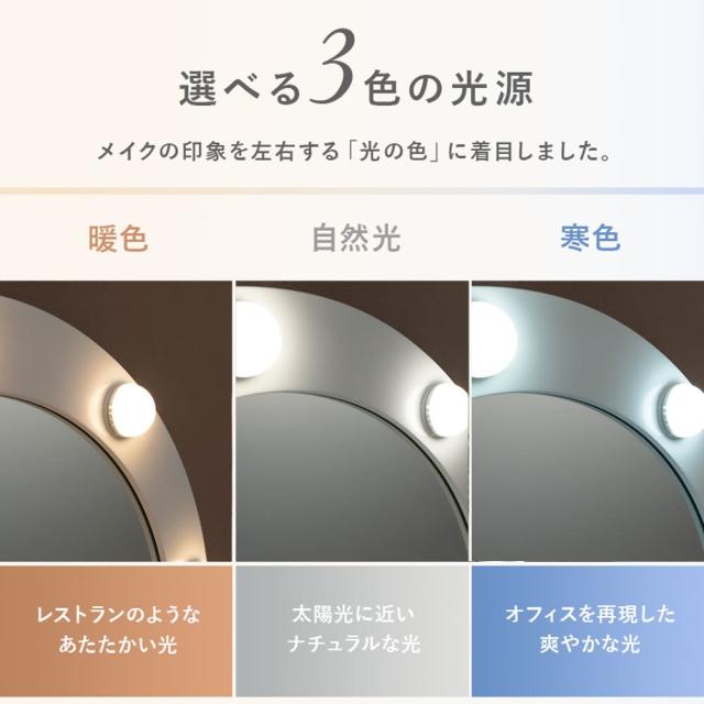 女優ライト付きドレッサー　ＬＥＤドレッサー　女優ライト付き化粧台　おしゃれな化粧台　シンプルインテリア　ベロア調スツール　収納付_10