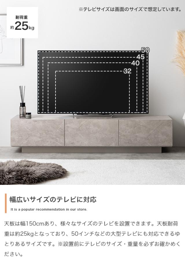 引き出し付きテレビ台　１５０ｃｍタイプ　テレビ台　ローボード　テレビボード　収納付きテレビ台　引き出し収納　扉収納　フロート脚_16