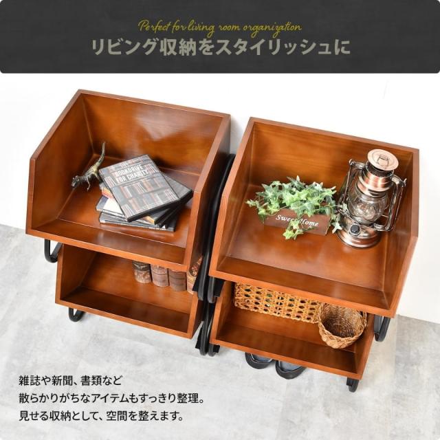 Ａｒｖｉｄ（アーヴィッド）スタッキングボックス　収納ボックス　スタッキング収納　木製収納　アイアン家具　ヴィンテージ家具　インダ_9