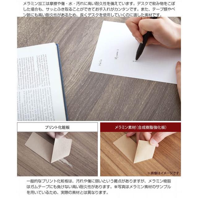 Ｌｕｍｏ（ルーモ）　　収納付きワークデスク　デスク　収納デスク　コンパクト　コンパクトデスク　メラミン加工　ナチュラル　ブラウンの通販は