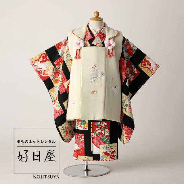 【レンタル】3歳 被布 着物 フルセット 七五三 女の子 3-013の通販は 13,884円