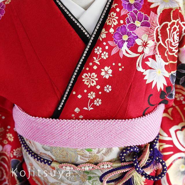 振袖 身長147-162cm 赤牡丹菊桜正絹