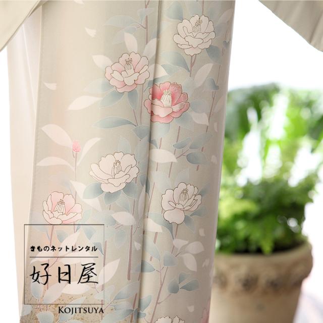 レンタル】訪問着 フルセット 正絹 適応身長145~160cm h-058