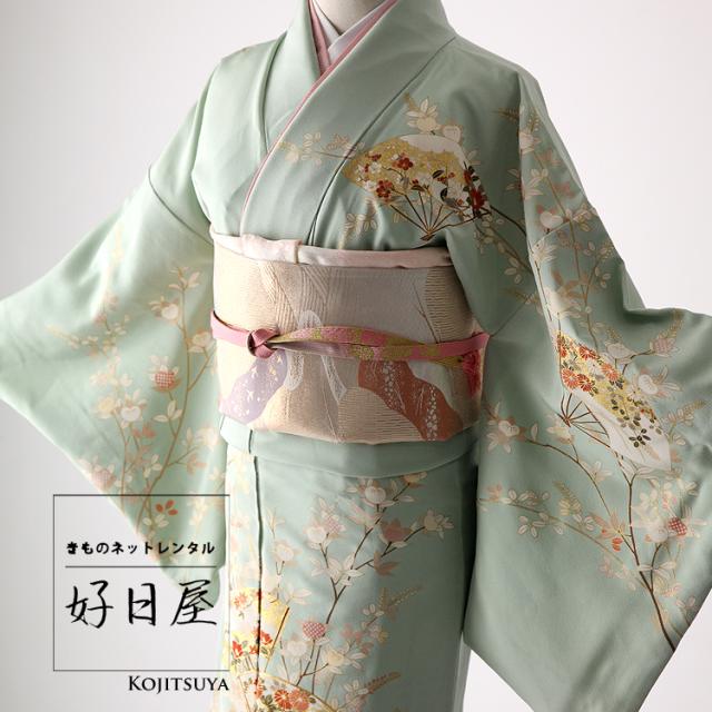 訪問着 身長145-160cm h-062 レンタル】訪問着 フルセット 正絹 適応身長145~160cm h-062