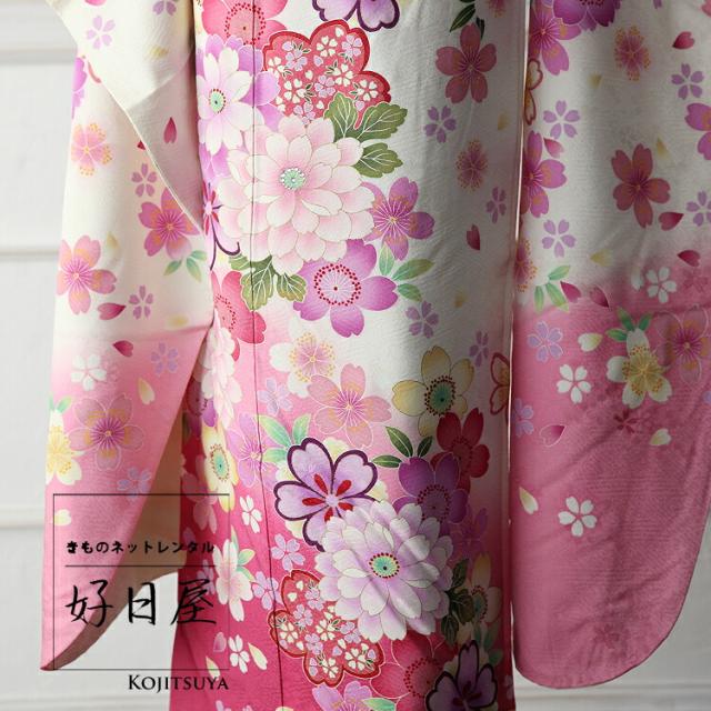 【齋藤】振袖 身長159-174cm ピンク 正絹 振袖 身長159-174cm ピンク 正絹（楽天市場】【レンタル】 振袖