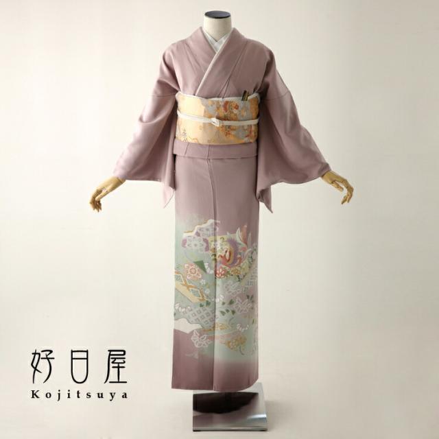 色留袖 身長153-170cm 三つ紋 it-051 レンタル】色留袖 フルセット 正絹 適応身長153~170cm 三つ紋 it-051