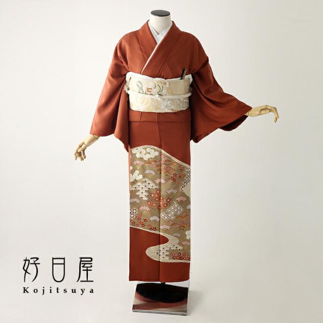【レンタル】色留袖 フルセット 正絹 適応身長156~171cm 三つ紋 it-083の通販は 21,600円