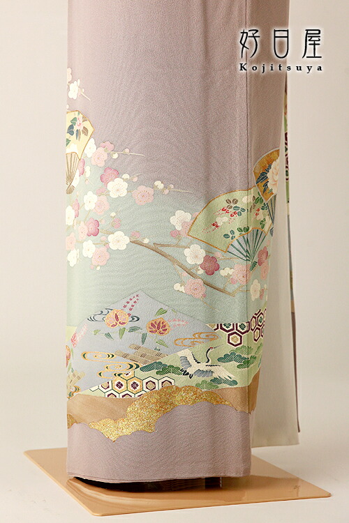 レンタル】色留袖 フルセット 正絹 適応身長152~167cm 三つ紋 it-103