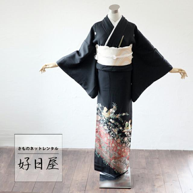 振袖 身長145-160cm紺色桜正絹