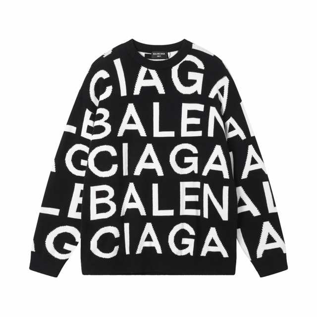 balenciga 23ss 秋冬クラシック フルロゴ 長袖ニットセーター