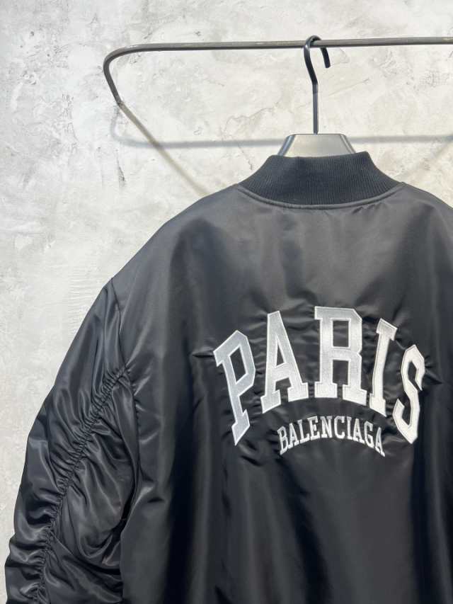 [BALENCIAGA] 23新商品都市シリーズPARIS夾綿飛行ブルゾン綿衣