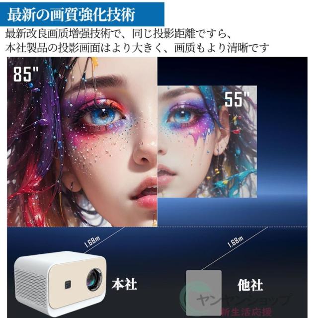 プロジェクター 軽量 小型 4k 家庭用 本体 高輝度 4K対応 壁 カラオケ スマホ 高解像度 8000LM 200ANSI 1080P 電子台形補正 WIFI Bluetooth4.0 2.4G+5G