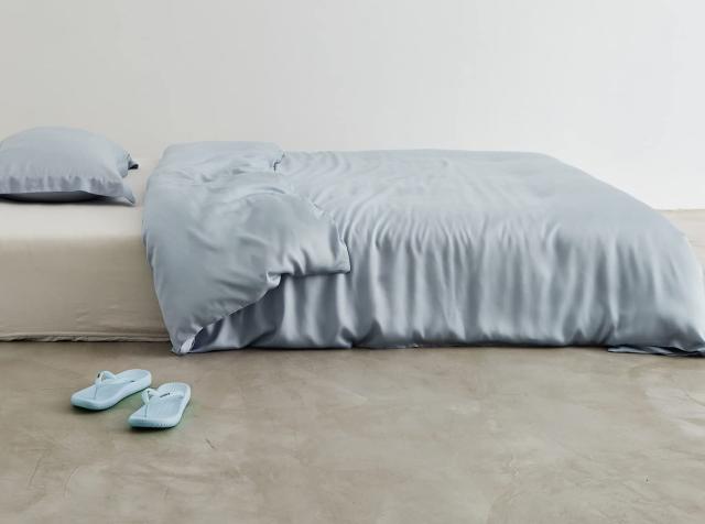 YOYOSTAR 掛ふとんカバー ワイドクイーン 220x210cm テンセル100% サックス リバーシブル 掛けカバー シルクのような光沢 フィット感 おしゃれ 速乾 通気 単品売り 防ダニの通販は