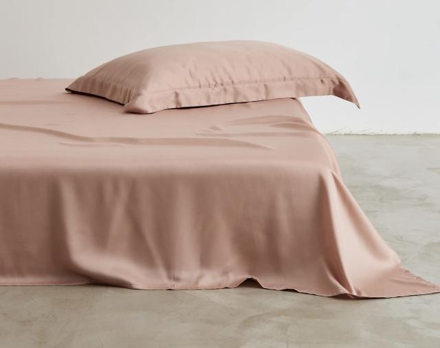 YOYOSTAR 敷きシーツ ダブル テンセル100% サーモン シルクのような光沢 フラットシーツ 抗菌防臭 ベッドシーツ アッパーシーツ 200x245cmの通販は 5,529円