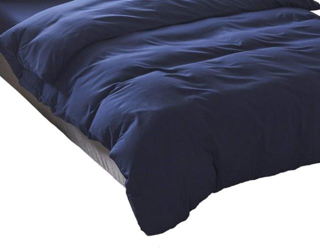 YOYOSTAR 掛けふとんカバー クイーン 210x210cm ネイビー 綿混 無地 布団カバー 洗い替え 防ダニ 防シワ オールシーズン 速乾 通気 単品売りの通販は 5,542円