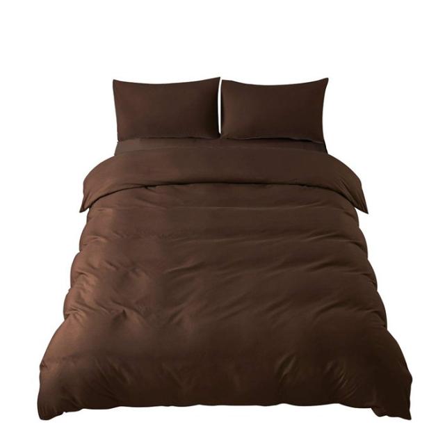 YOYOSTAR 布団カバー シングル 3点セット寝具カバーセット 綿混 無地 掛け布団カバー ボックスシーツ 枕カバー 洗い替え 速乾 防ダニ（ブラウン）の通販は 5,370円