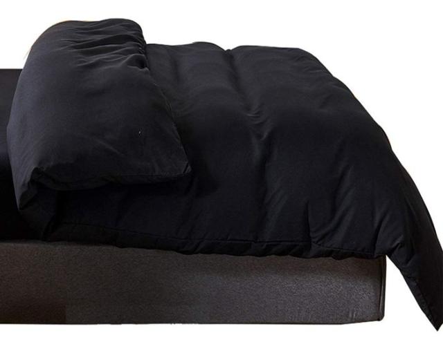 YOYOSTAR 掛けふとんカバー ワイドダブル ブラック200x200cm 綿混 無地 布団カバー 洗い替え 防ダニ 防シワ オールシーズン 速乾 通気 単品売りの通販は 6,242円