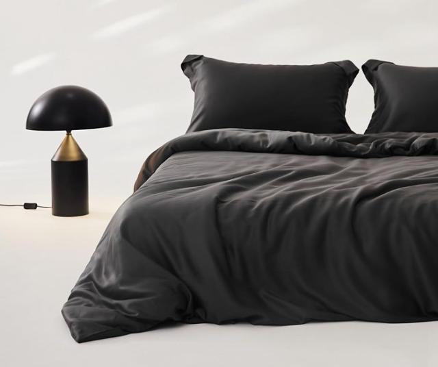 YOYOSTAR 掛ふとんカバー ワイドクイーンロング 220x220cm テンセル100% ブラック リバーシブル 掛けカバー シルクのような光沢 フィット感 おしゃれ 速乾 通気 単品売り 防ダニの通販は