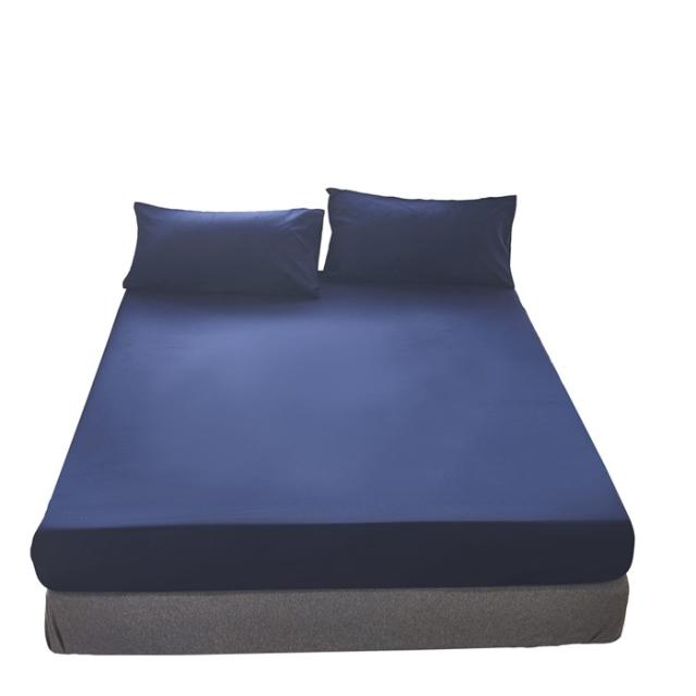 YOYOSTAR ボックスシーツ ワイドキング マットレスカバー ネイビー 無地 マチ部分約30cm 全周ゴム付き ベッドシーツ ベットカバー 柔らかい 洋式・和式兼用 毛玉なし 着脱簡単 抗菌防臭 防ダニの通販は 4,763円