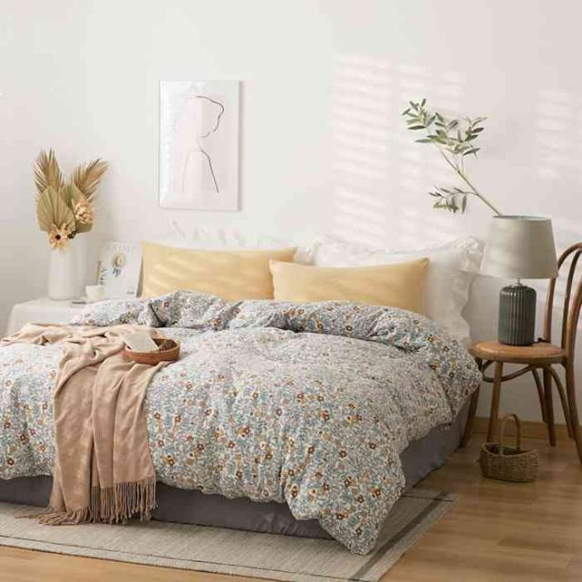 YOYOSTAR 掛ふとんカバー セミダブル 170x210cm 綿100% 天竺ニット Tシャツ生地 やわらかな肌ざわり リバーシブル コットン 掛けカバー 単品 フィット感 花柄