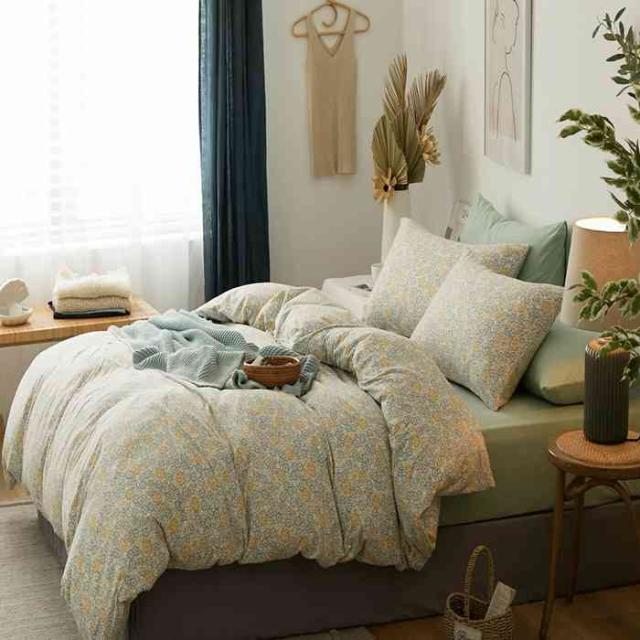 YOYOSTAR 掛ふとんカバー セミダブル 170x210cm 綿100% 天竺ニット Tシャツ生地 やわらかな肌ざわり リバーシブル コットン 掛けカバー 単品 フィット感 花柄