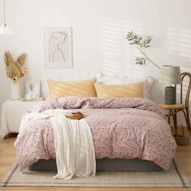 YOYOSTAR 掛ふとんカバー セミダブル 170x210cm 綿100% 天竺ニット Tシャツ生地 やわらかな肌ざわり リバーシブル コットン 掛けカバー 単品 フィット感 花柄